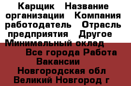 Карщик › Название организации ­ Компания-работодатель › Отрасль предприятия ­ Другое › Минимальный оклад ­ 20 000 - Все города Работа » Вакансии   . Новгородская обл.,Великий Новгород г.